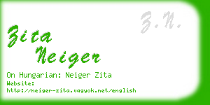 zita neiger business card